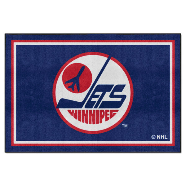 FANMATS Winnipeg Jets_Retro NHL Winnipeg Jets 5Ft. X 8 Ft. Plush Area Rug Wayfair